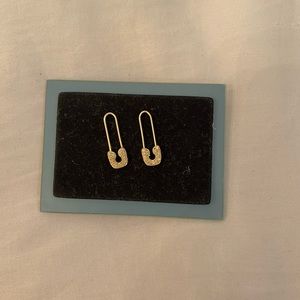 Gold safety pin earrings